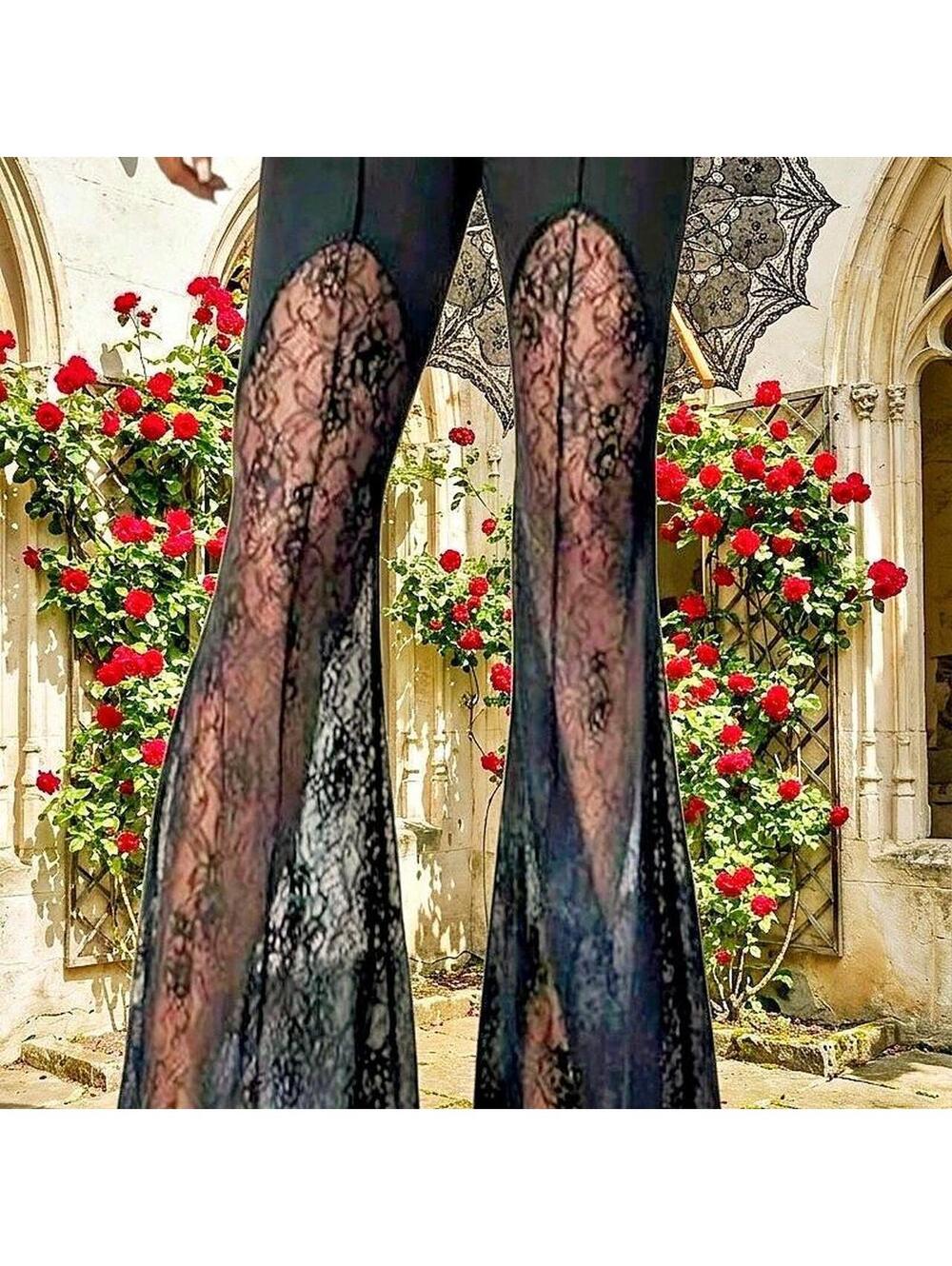 Gothic Lace Flare Pants - Picture 2 of 4